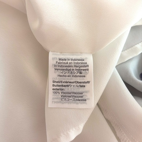 J. Crew White & Navy Polka Dot V-Neck, Front Cap Sleeve Ruffled, Dress. Size 8 - Picture 13 of 13